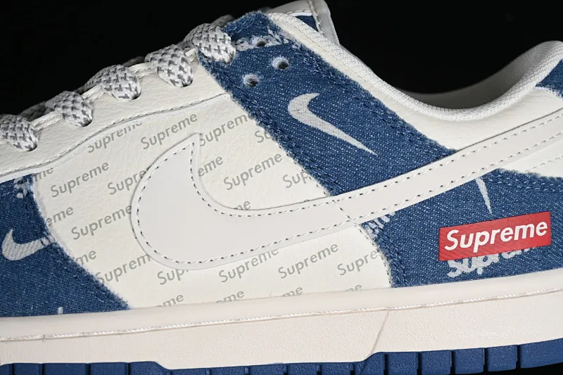 All categories Nk SB Dunk series Nk SB Dunk Low Low-top sneakers Nk Dunk Low Supreme-Barrage blue jeans Anniversary high-end customization Low-top casual sneakers FC1688-194